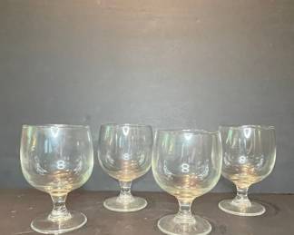 Vintage Clear Glass Brandy Snifter Glasses