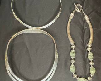 Sterling Silver Collar and Beaded Gemstone Necklaces