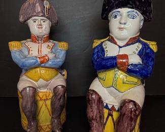 Napoleon Bonaparte Ceramic Figurine Pitchers France Vtg