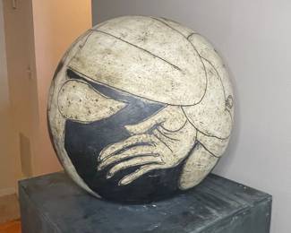 Nina Khemchyan Ceramic Sphere Sculpture 'Lovers'