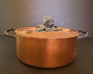 Studio Emme Milano Copper Vegetable Pot with Gourd Finial