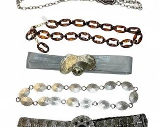 Vintage Belts: Santtori Sculptural Buckle, Concho, and Ornate Metal