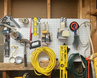 Assorted Garage Hand Tools and Accessories