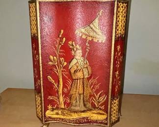 Vintage Chinoiserie Tole Wastebasket/Umbrella Stand