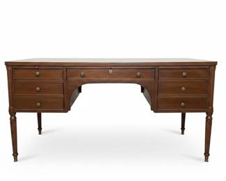 Vintage Mahogany Kneehole Writing Desk - Louis XVI Style