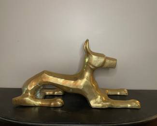 Vintage Brass Greyhound Sculpture