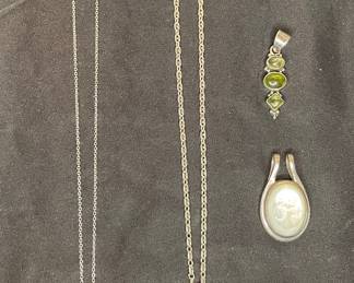 Sterling Silver Necklaces & Pendants with Gemstones and Inlay