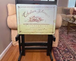 Chateau Blanc Chardonnay Folding TV Tray Table Set