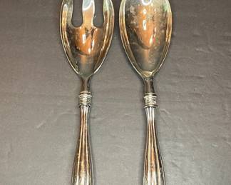 Godinger Silver Plated Salad Serving Set - Old Copenhagen Pattern