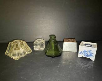 Vintage Inkwells: Delft, Pewter