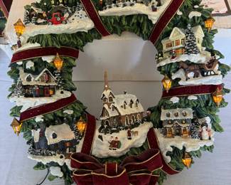 Thomas Kinkade Christmas Village Wreatb