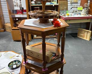 Octagonal coffee table with matching end tables