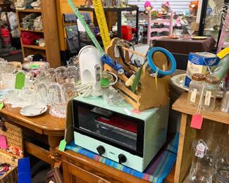 All types of kitchen utensils and yard sticks