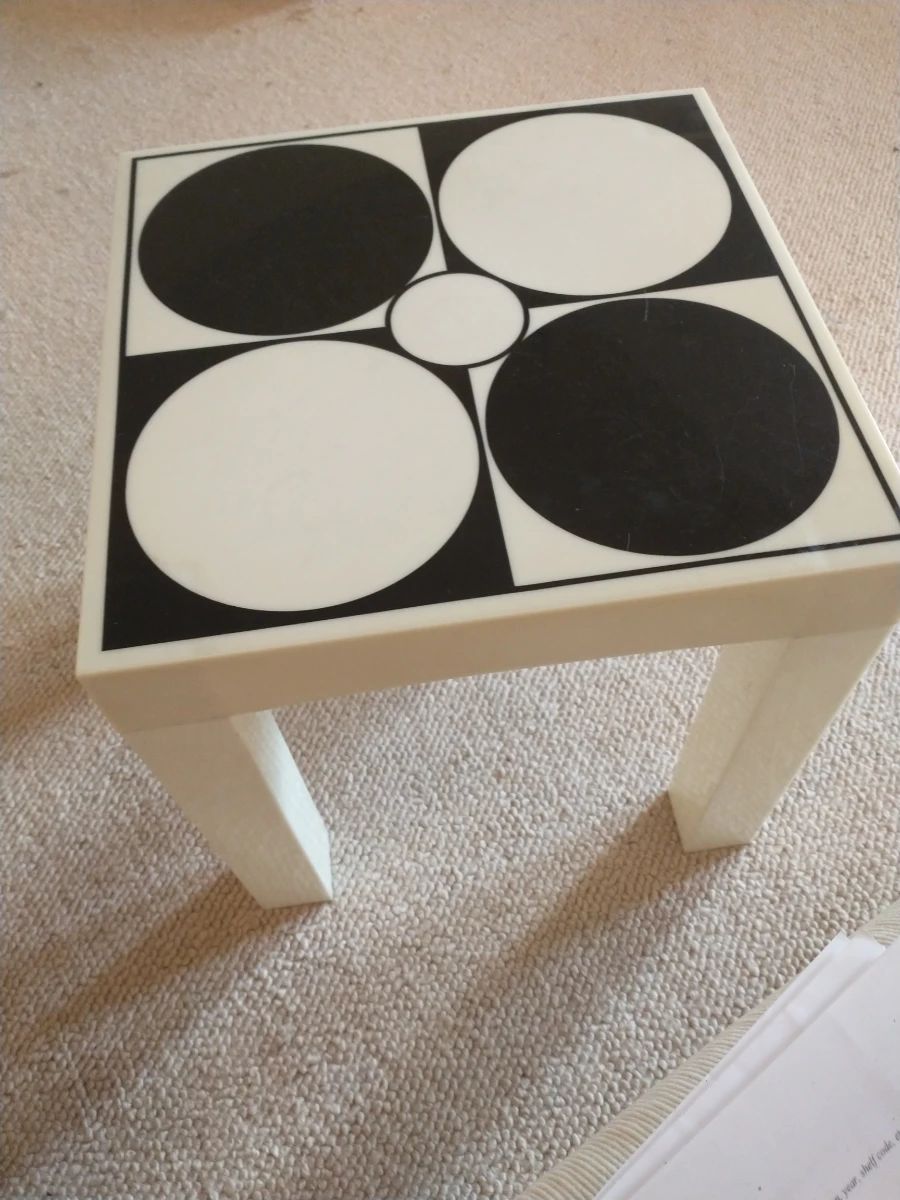 Original vintage 1970s plastic parsons table