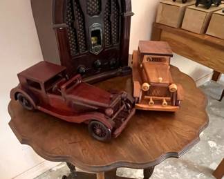 Side Table - Radio - Wooden Cars