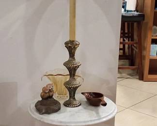 From Italy. Vintage marble and brass floor lamp