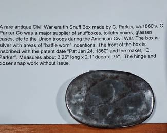 Incredibly rare civil war snuff box!