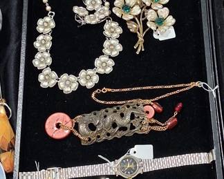 Vintage jewelry and antique coin purse