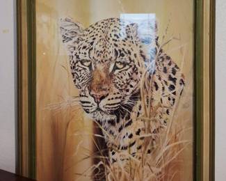 Vintage leopard framed print