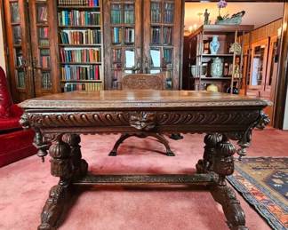 Antique library table