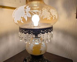 Antique glass lamp