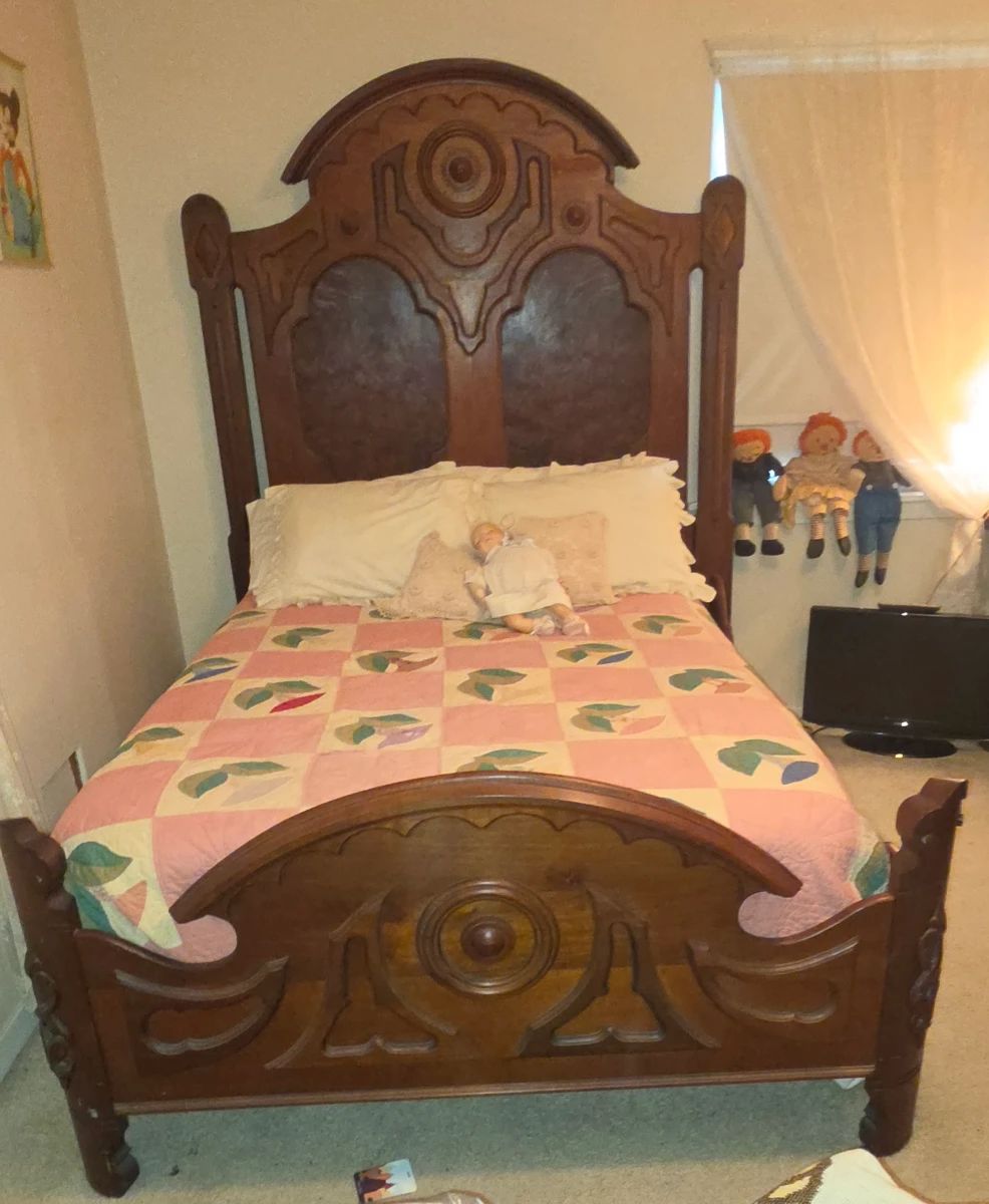 Gorgeous Antique High Back Bed