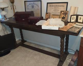 Antique Barley Twist Table - Folds Out