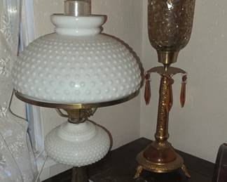 Milk Glass Lamp - Candle Holder