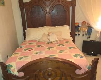 Gorgeous Antique High Back Bed