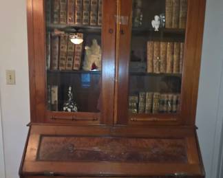 Antique Walnut Drop Front Desk