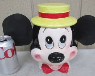 1950's Mickey Mouse Cookie Jar w/Leather Ears