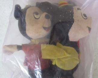 1930's Mickey & Minnie Mouse Dolls - Sawmill Dust Filled