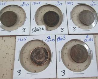 1800's - 2 Cent Coins