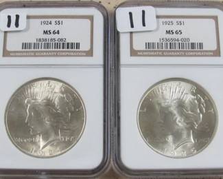 NGC Graded Peace Dollars