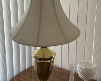 brass lamp and shade