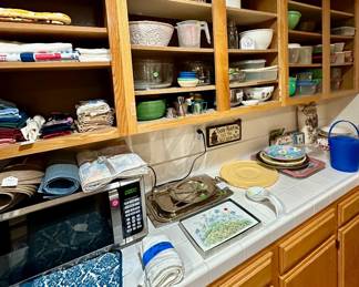 kitchen  a lot of beautiful dishes