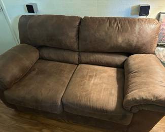 Suede loveseat
