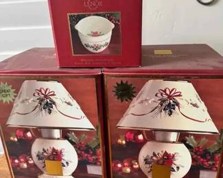 MC121Lenox Winter Greetings Candle Lamp And Cold Dip Server