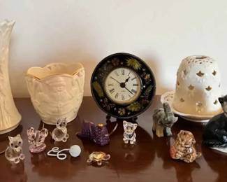 MC214Swarovski Crystal Cats, Lenox Porcelain, Cast Iron Cat And More