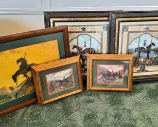 MC194Vintage Horse Themed Art Print Lot