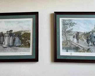MC165The Berry Pickers And Sunday Morning In Sleepy Hollow Prints By Jennie Augusta Brownscombe