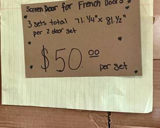 Screen door sets for French Doors - 3 double door sets