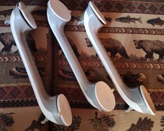 Grab Bars for Shower - Suction cup grab bars in white and gray; 16.8" in length; 3 available
