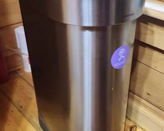 Simplehuman 45-liter Semi-Round Step Trash Can - stainless steel; hands-free pedal; silent-close technology