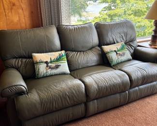 Like new reclining leather sofa