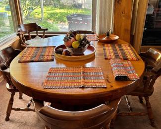 Heavy duty wood table/chairs