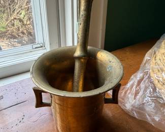 Brass mortar and pestle