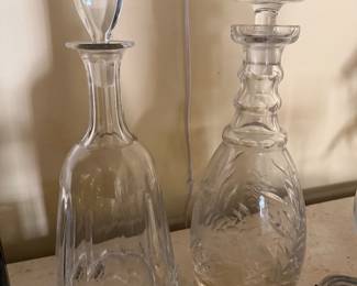 Cut crystal decanters