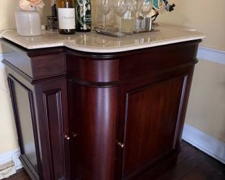 Mahogany/Marble top bar cabinet