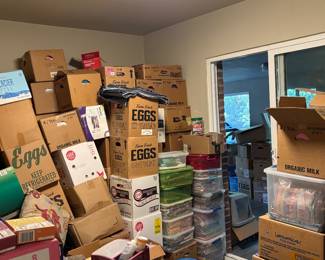 Just some of the boxes in the house